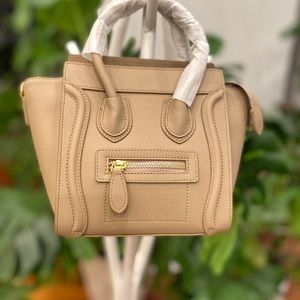 No brand Nano Shopper Leather 2Way Shoulder Bag Beige